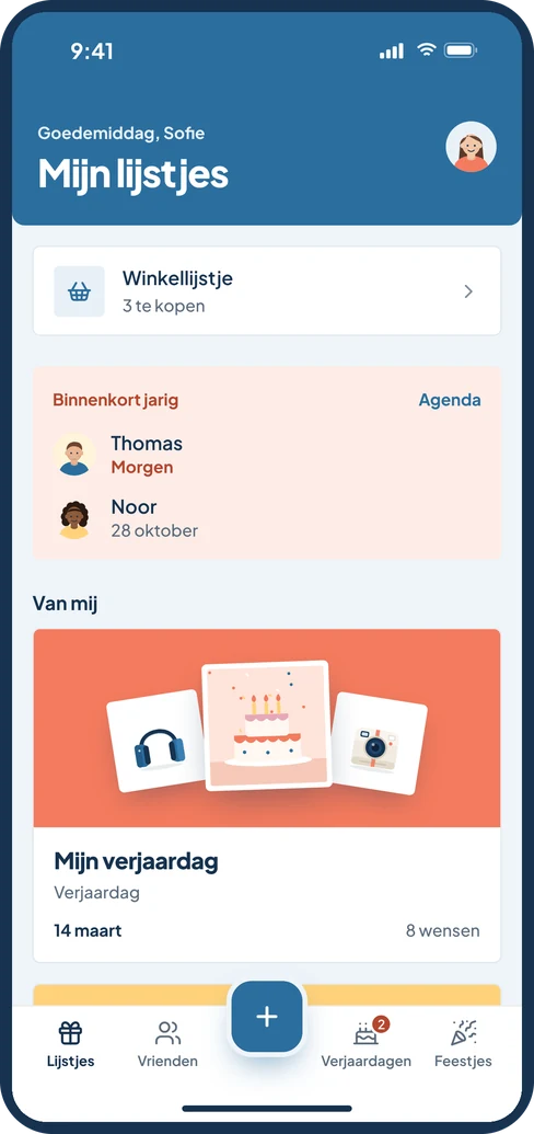 De Gifthings-app op iPhone: je lijstjes, wie binnenkort jarig is en je eigen verlanglijstje