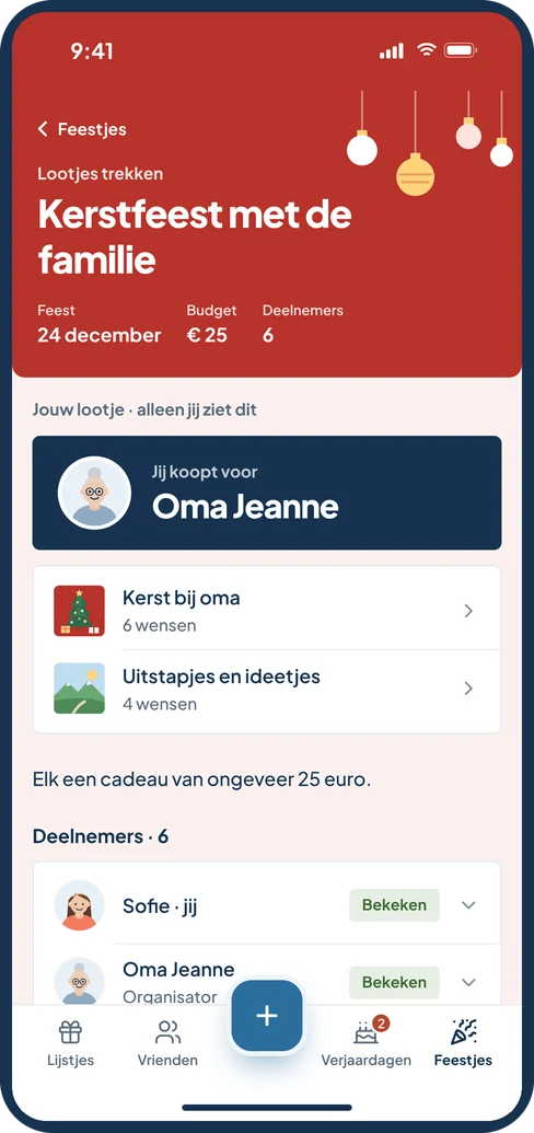 De Gifthings-app op iPhone: je lootje voor het kerstfeest met de familie
