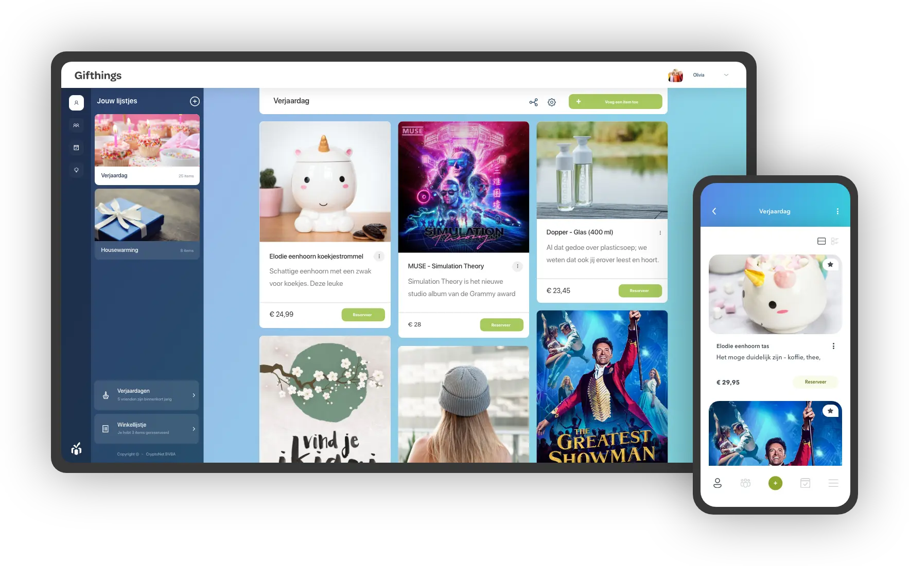 Verlanglijstjes op desktop en mobiel